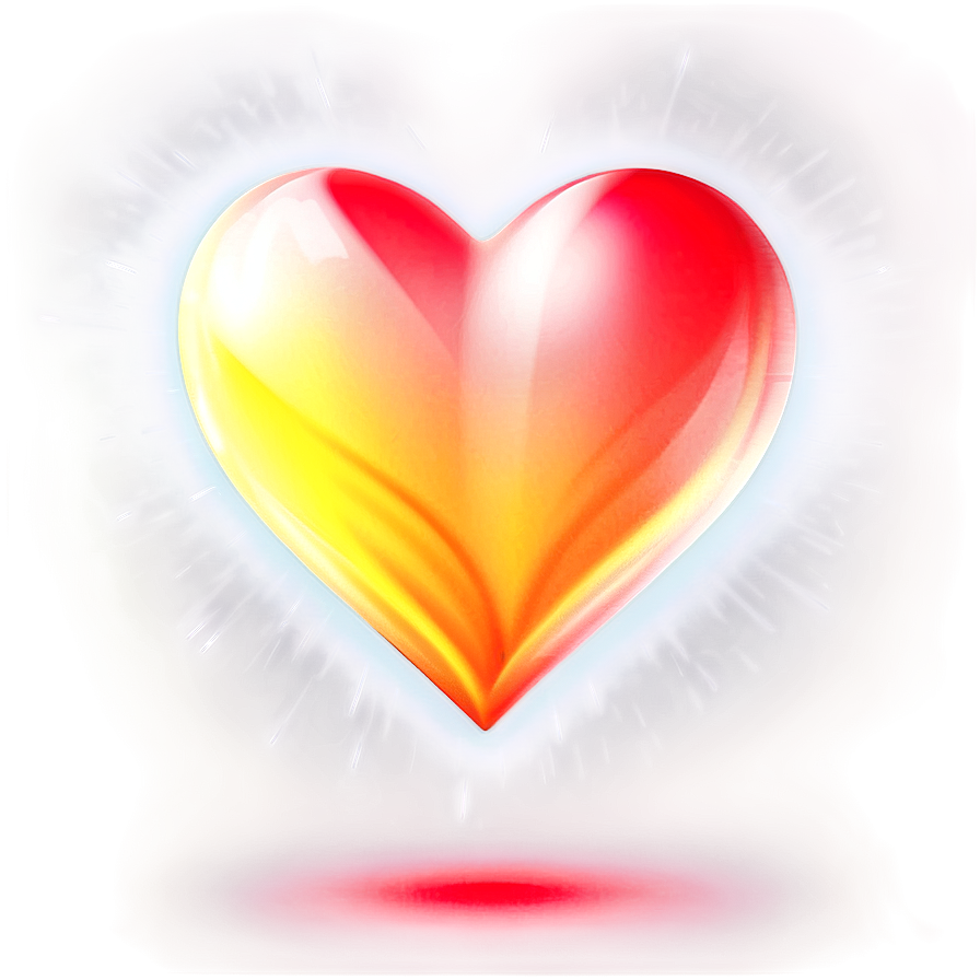 Glowing Heart Illustration Png B