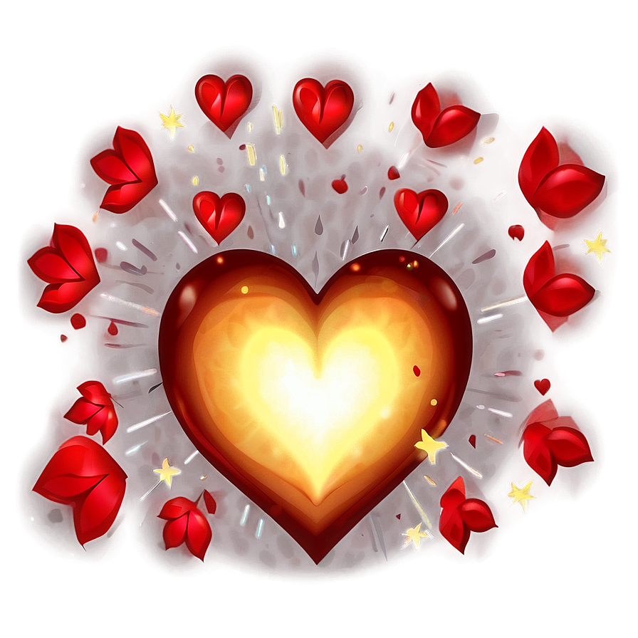 Glowing Heart Illustration Png C