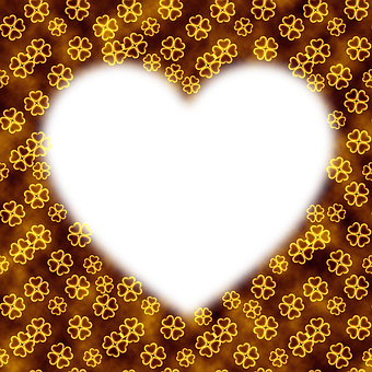 Glowing Heart Pattern Background