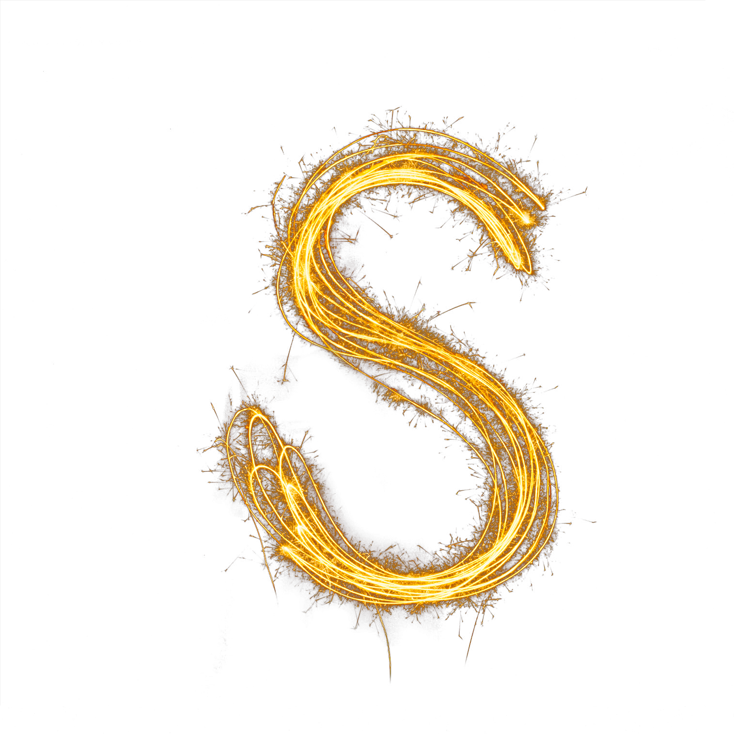 Glowing Letter S Fire Effect