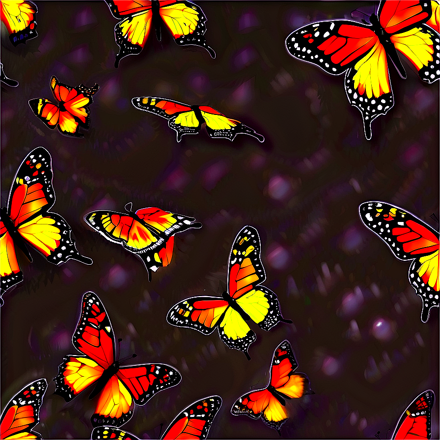 Glowing Monarch Butterflies Png Drv4