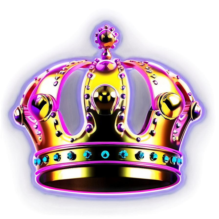 Glowing Neon Crown Illustration Png Onj89