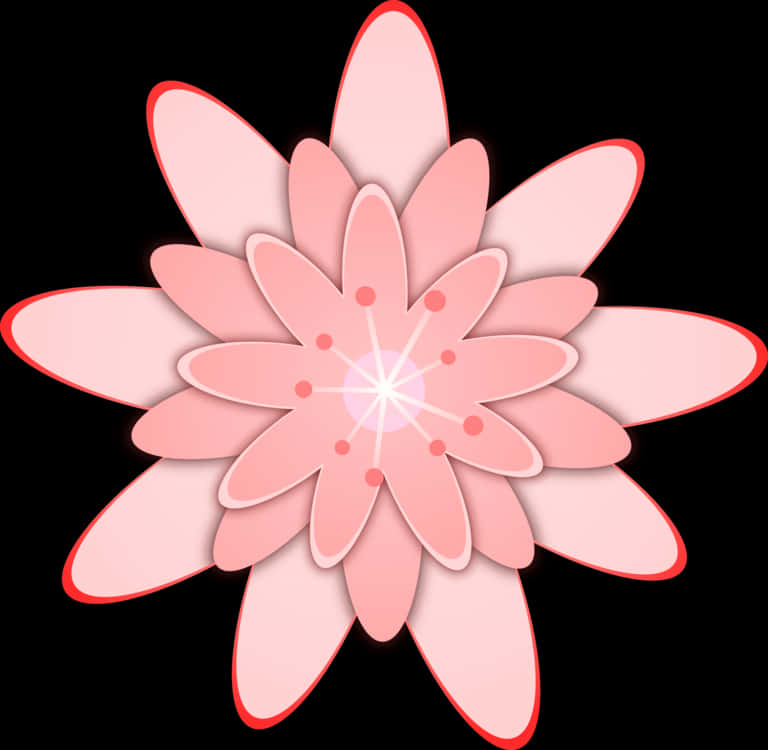 Glowing Pink Flower Graphic