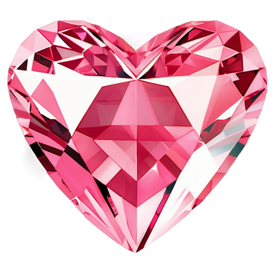 Glowing Pink Heart Diamond Png Tpp44