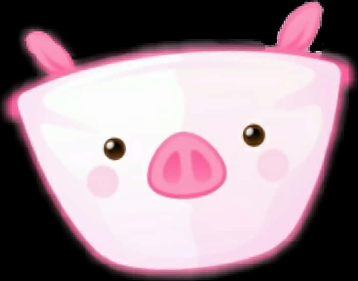 Glowing Pink Pig Face