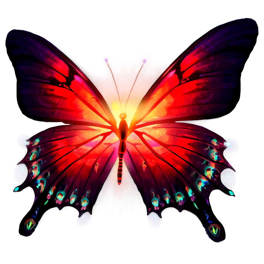 Glowing Red Butterfly Png 31