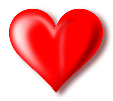 Glowing Red Heart Black Background