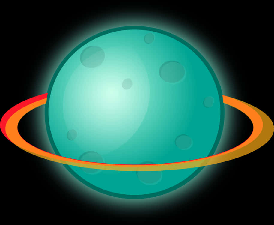 Glowing Ringed Planet Illustration