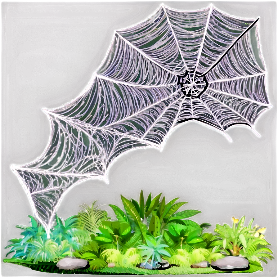 Glowing Spider Web Night Scene