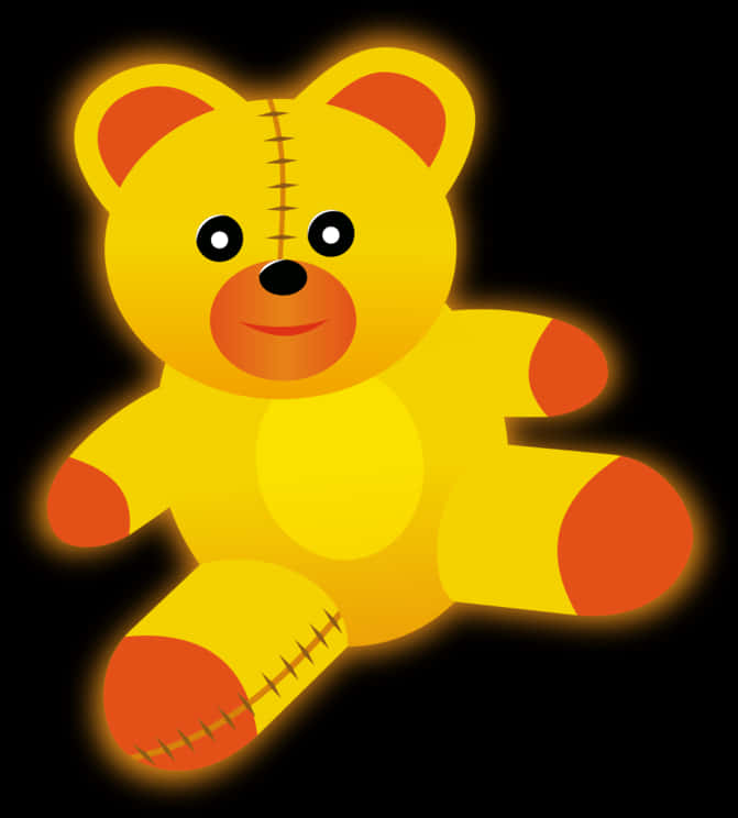 Glowing Yellow Teddy Bear Illustration