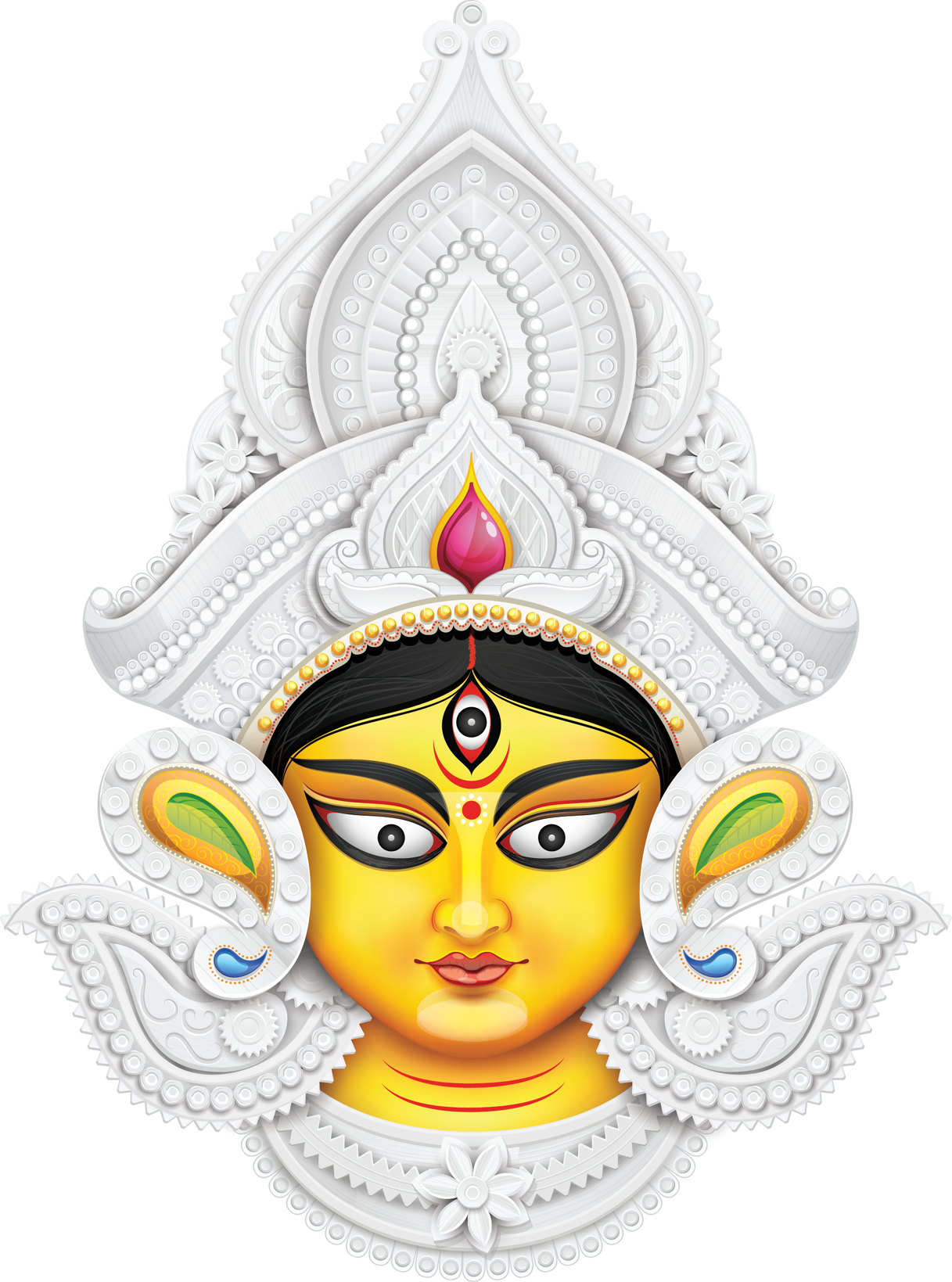 Goddess Durga Face Illustration