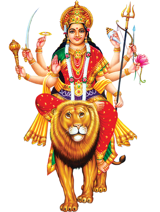 Goddess Durga On Lion