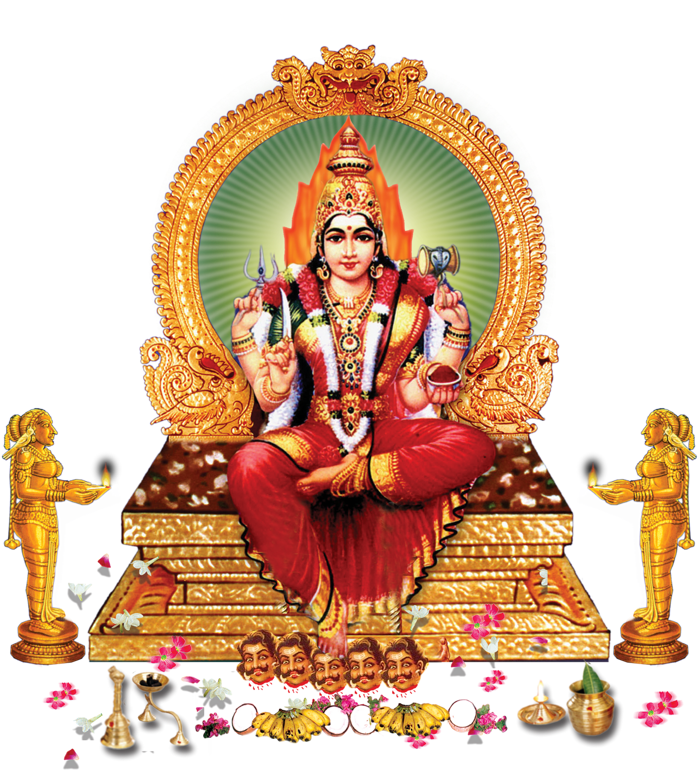 Goddess Durga Seatedon Lion Throne