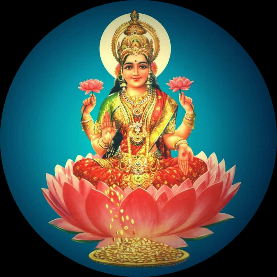 Goddess_ Lakshmi_on_ Lotus_ Flower