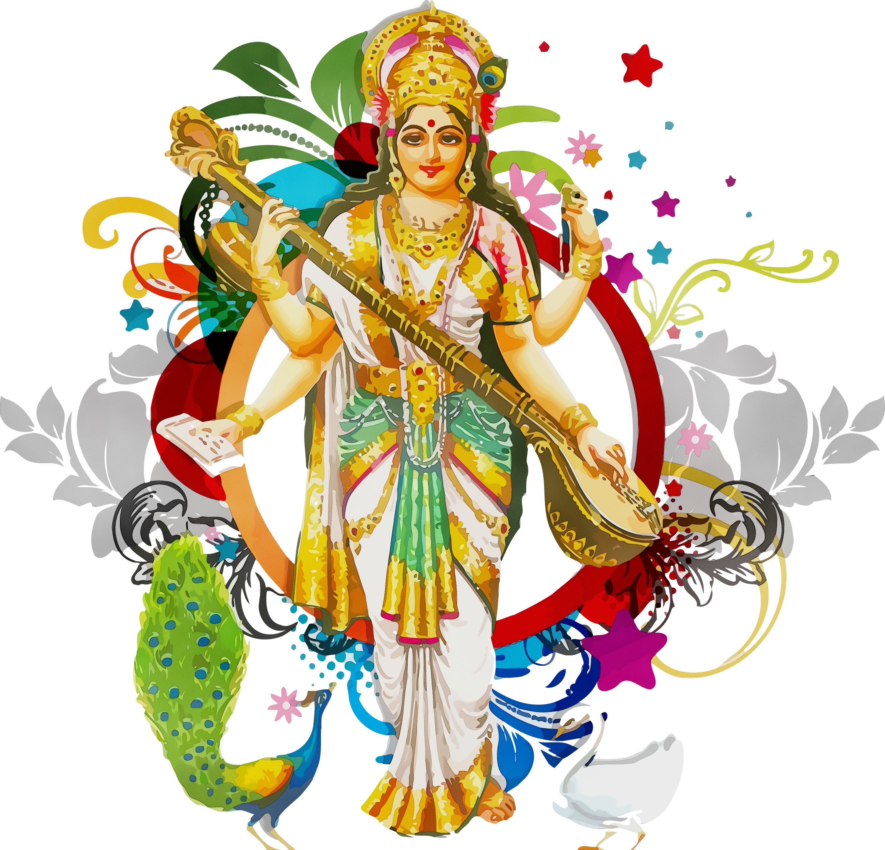 Goddess Saraswati Illustration