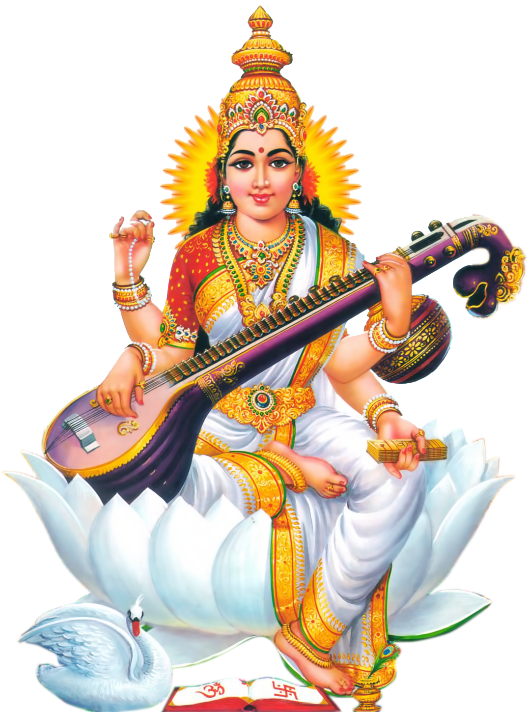 Goddess Saraswati Seatedon Lotus