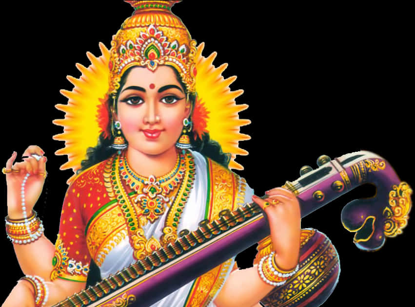 Goddess Saraswati Traditional Art