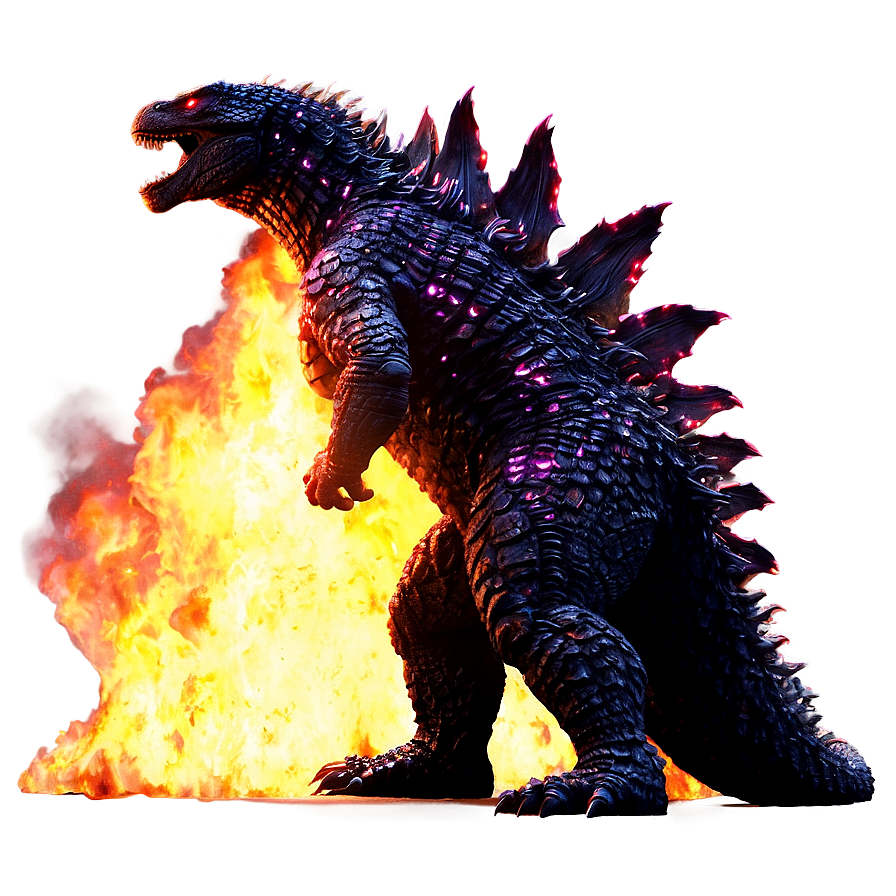 Godzilla 2014 Fiery Background Png Vwx17