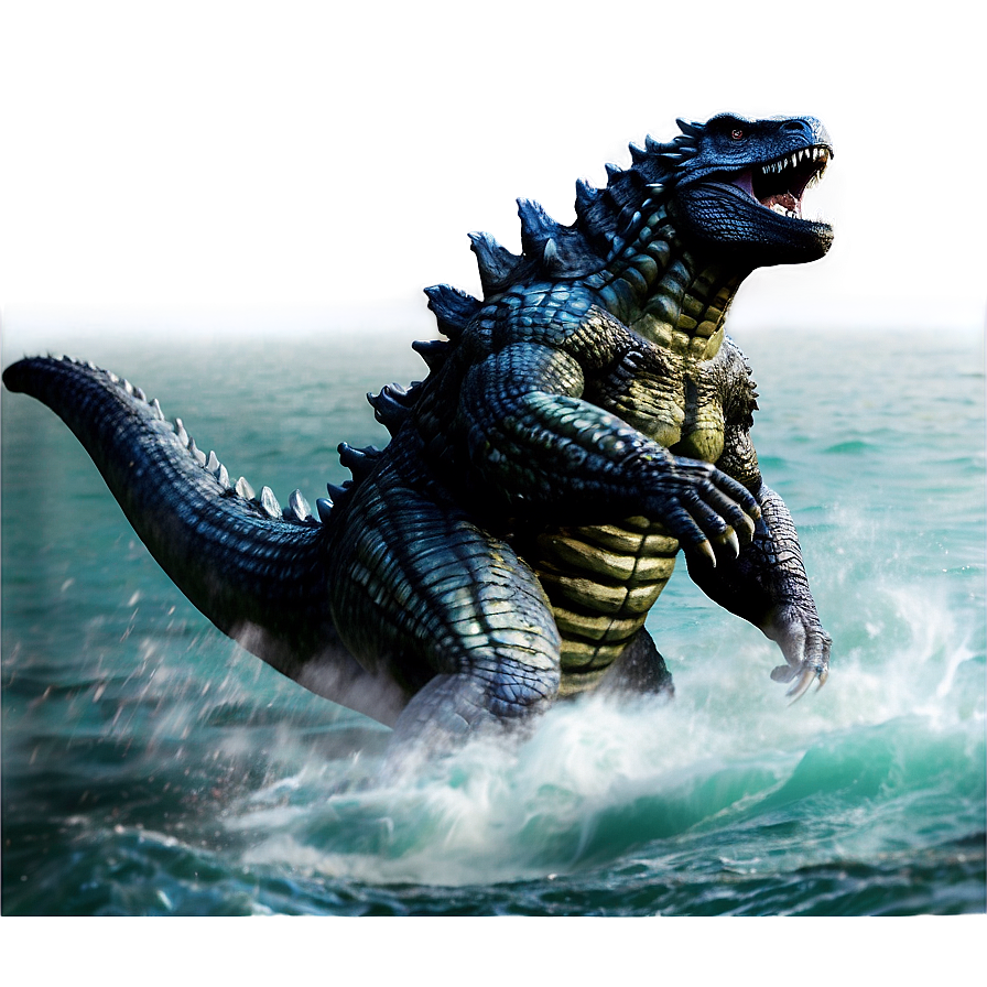 Godzilla Emerging From Sea Png Jip42