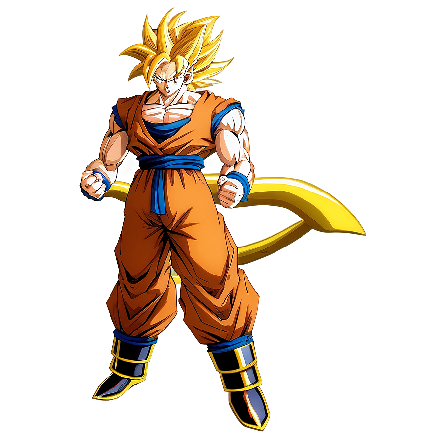 Goku Ssj3 In A Powerful Stance Png Eae31