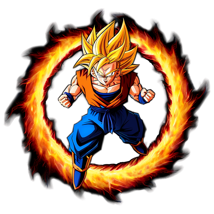 Goku Ssj3 Surrounded By Flames Png Jrg