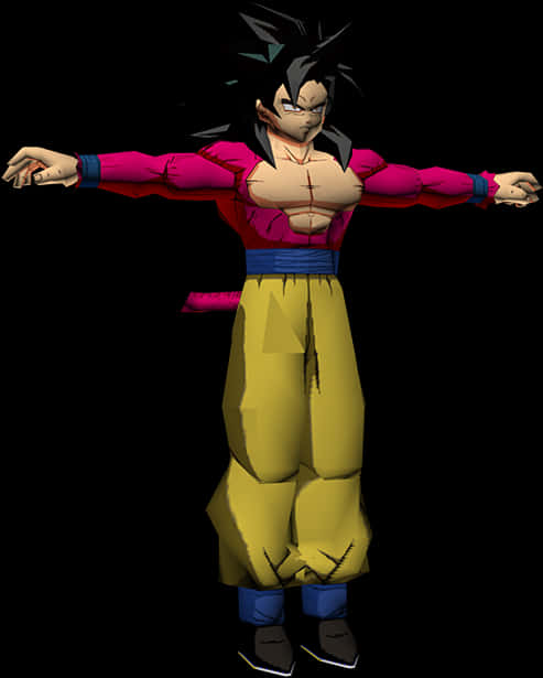 Goku3 D Model Stance