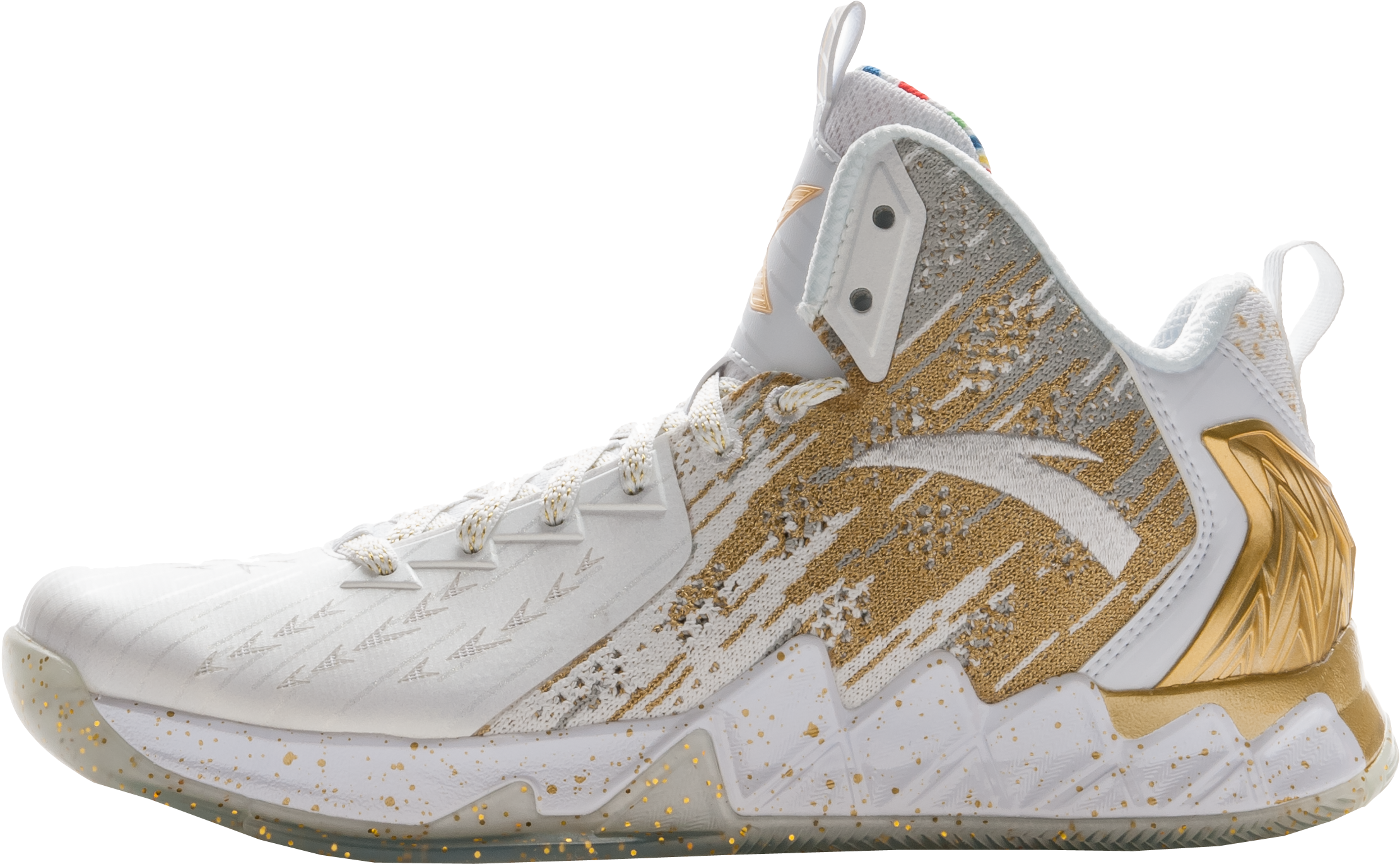 Gold Accented High Top Basketball Shoe
