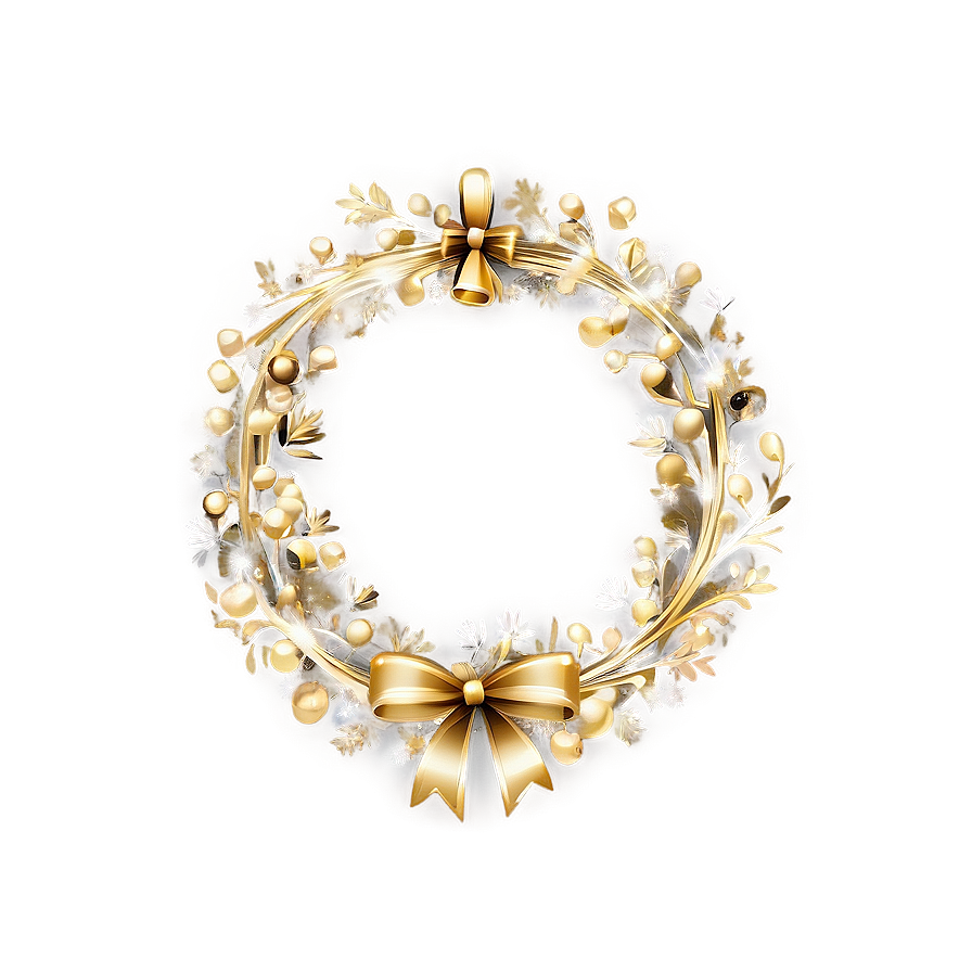 Gold Accents Christmas Wreath Png 43