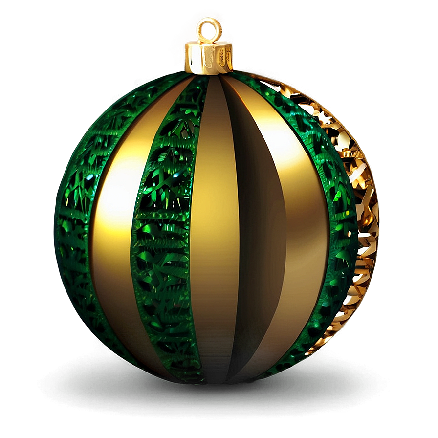 Gold And Green Christmas Sphere Png 1