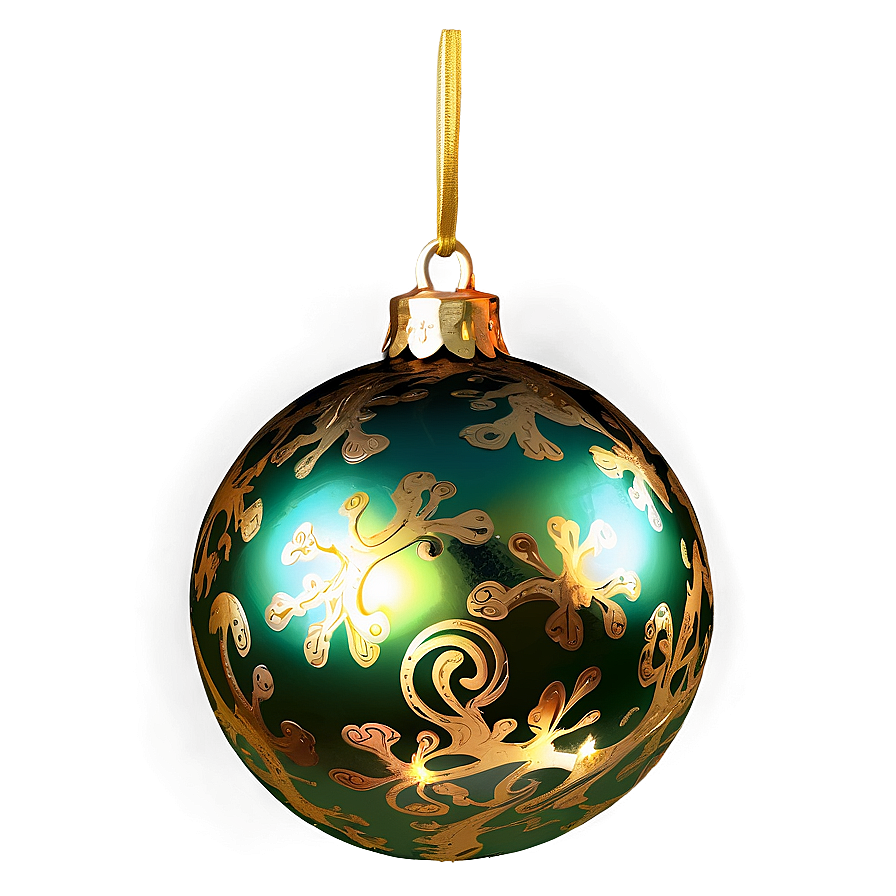 Gold And Green Christmas Sphere Png Pxh