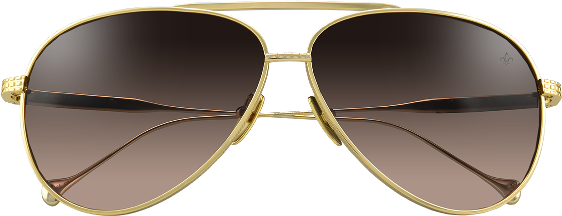 Gold Aviator Sunglasses Transparent Background