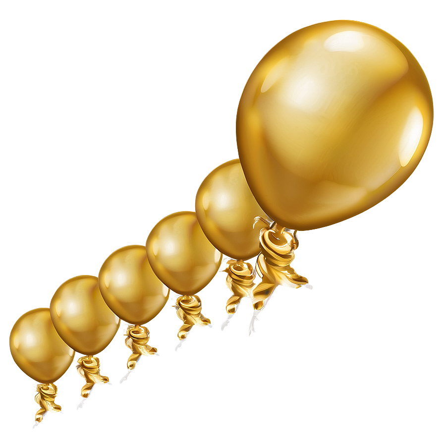 Gold Balloon Banner Png Cut10