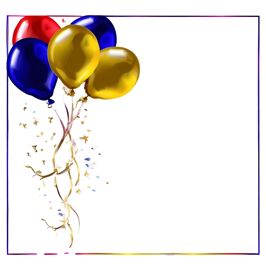 Gold Balloon Frame Png 06212024