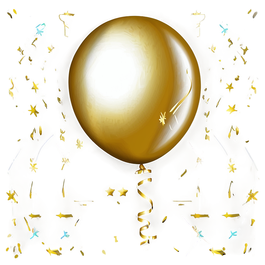 Gold Balloon Graphics Png 06212024