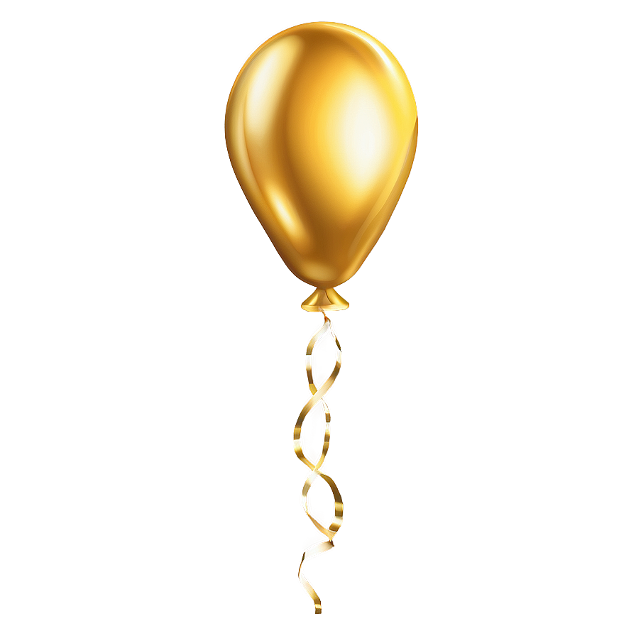 Gold Balloon Illustration Png 06212024