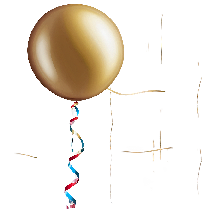 Gold Balloon With String Png Hnr21