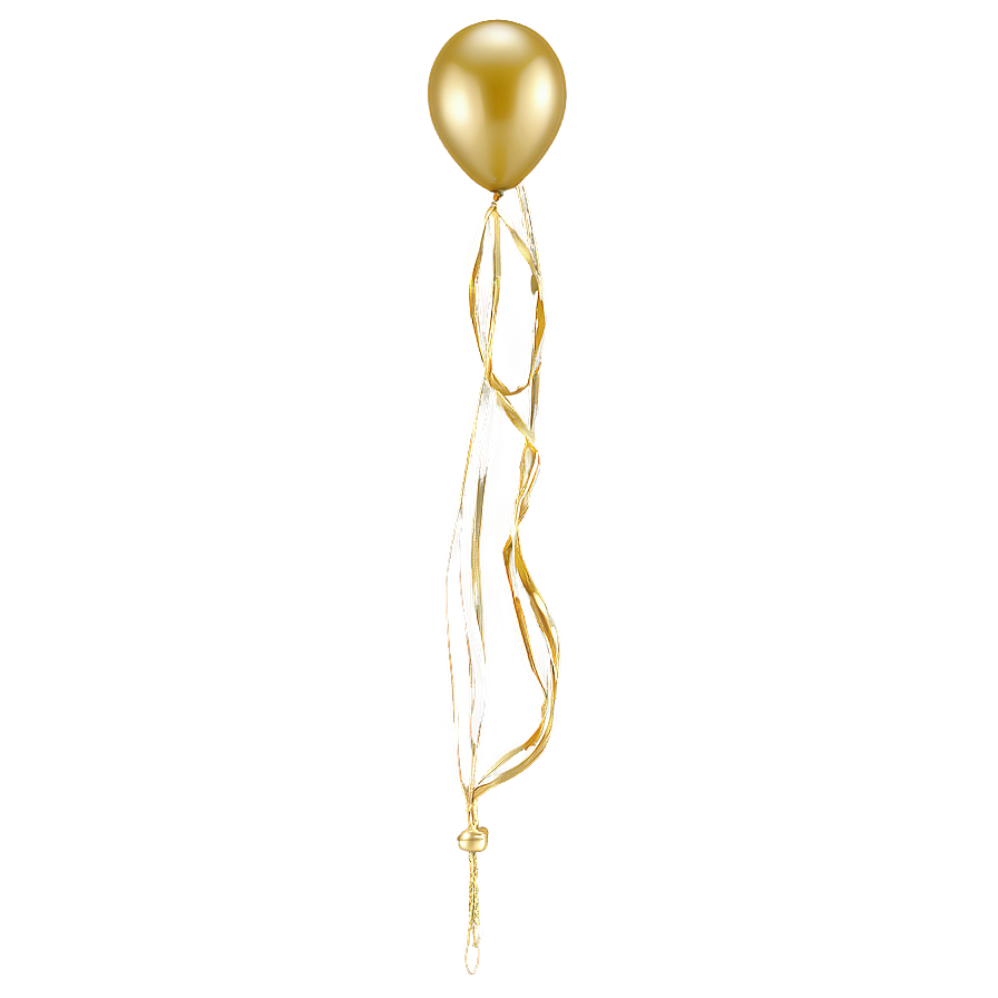 Gold Balloon With String Png Pid63