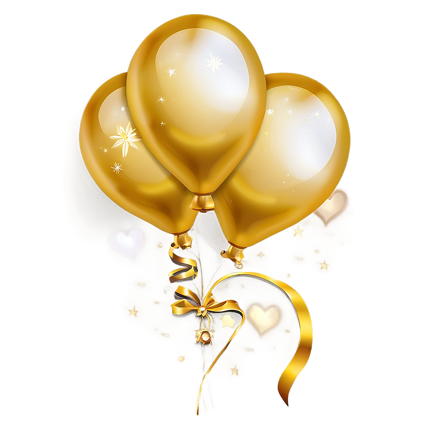 Gold Balloons Decoration Png 12