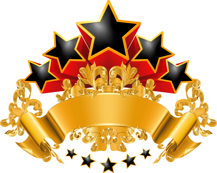 Gold Banner With Stars Emblem