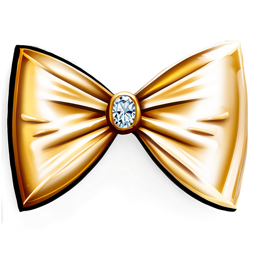 Gold Bow With Diamonds Png 06272024