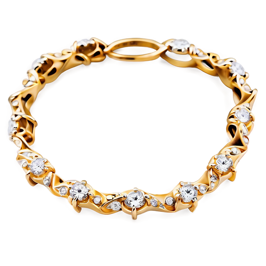 Gold Bracelet With Diamonds Png Kcb