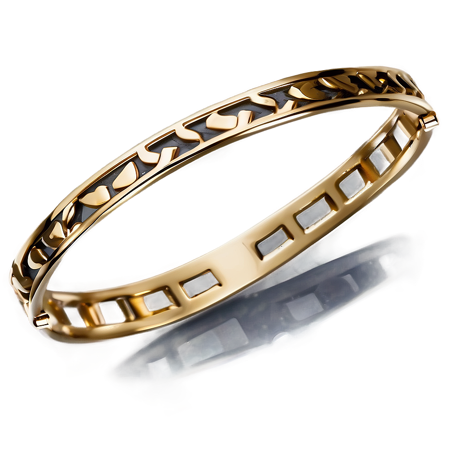 Gold Bracelet With Engraving Png Cuu90