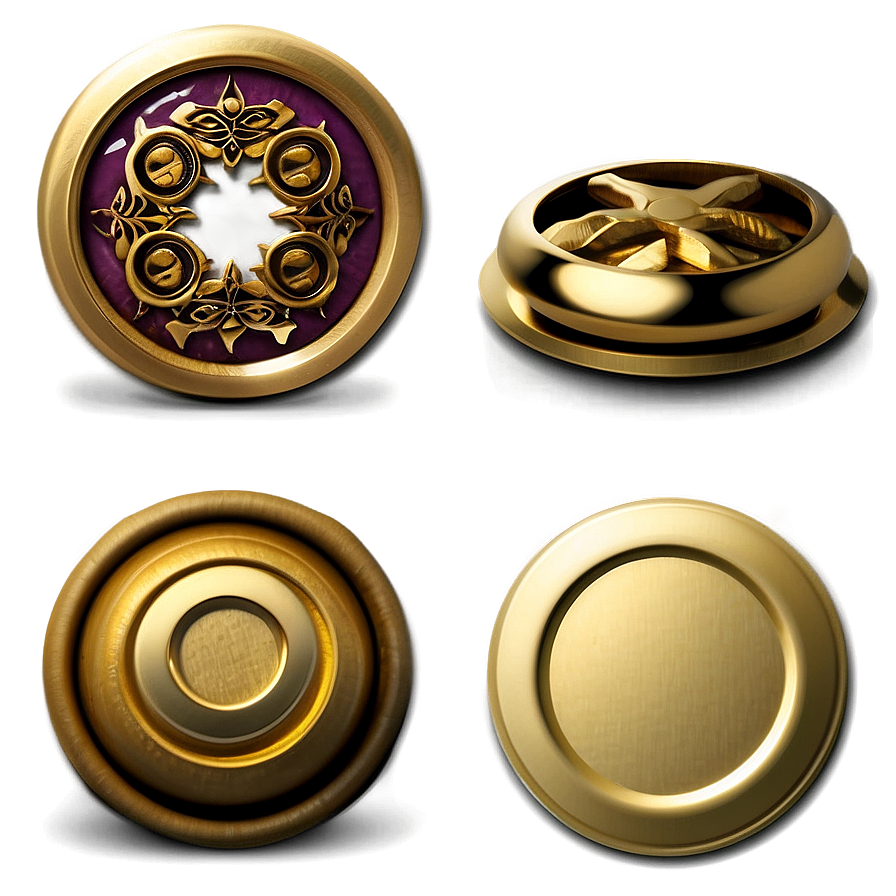 Gold Button Collection Png 41