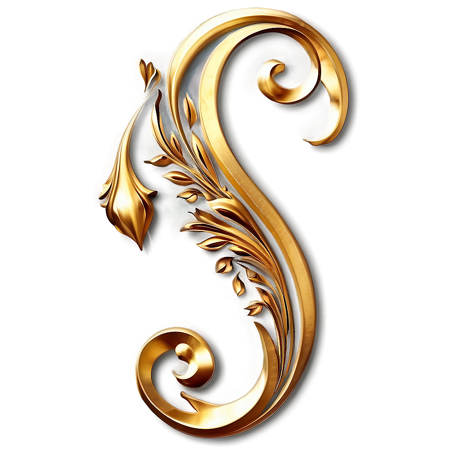 Gold Calligraphy Flourishes Png Qpp9