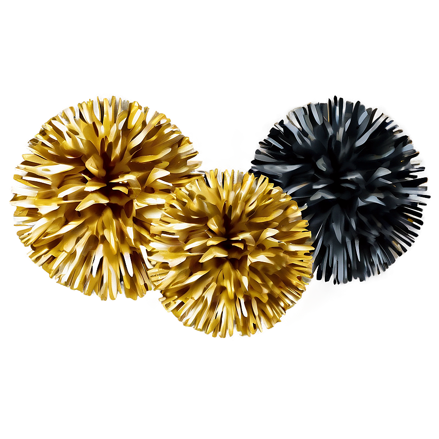 Gold Cheer Pom Poms Png 06282024