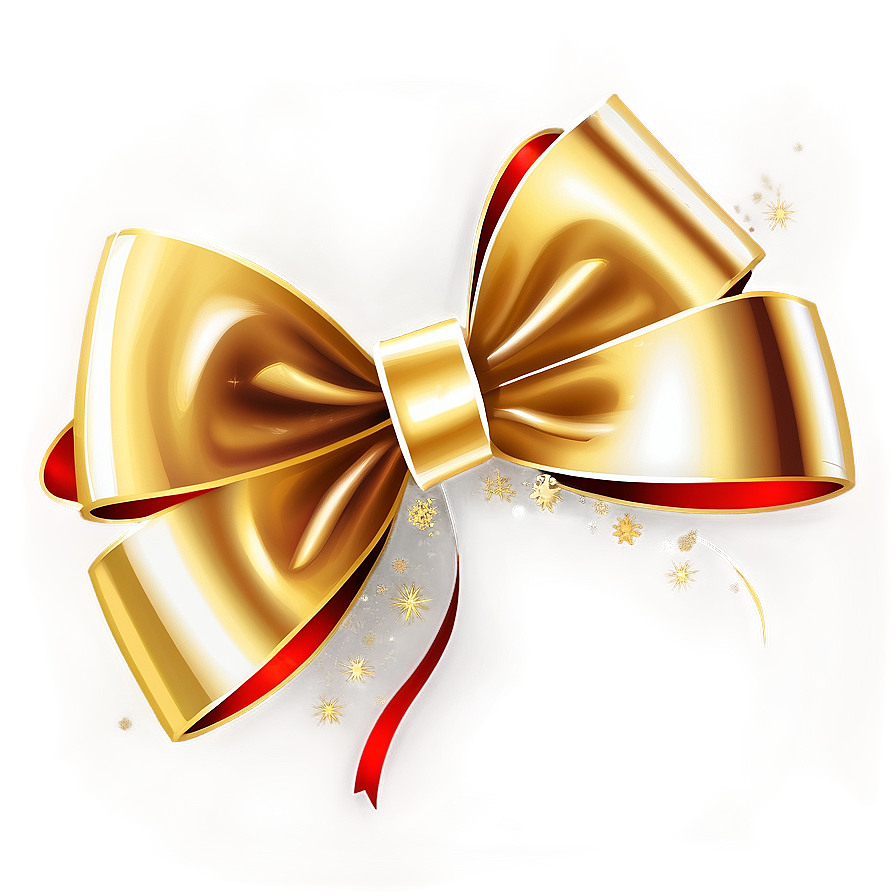 Gold Christmas Bow Png 06272024