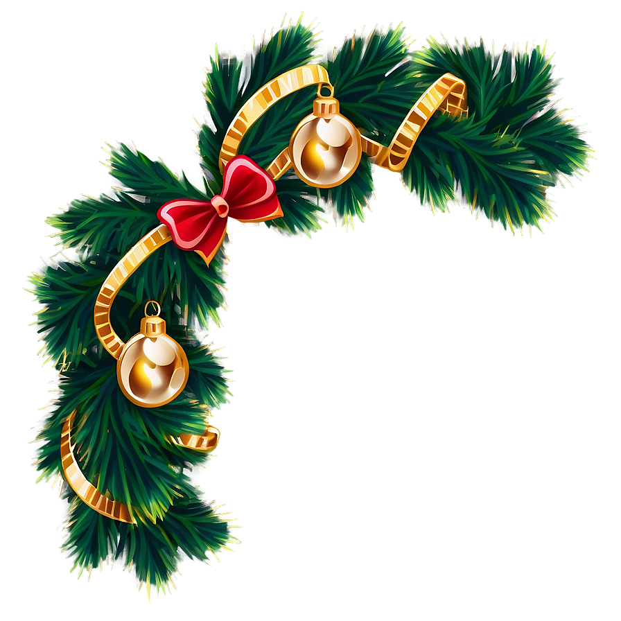 Gold Christmas Garland Decoration Png 06262024