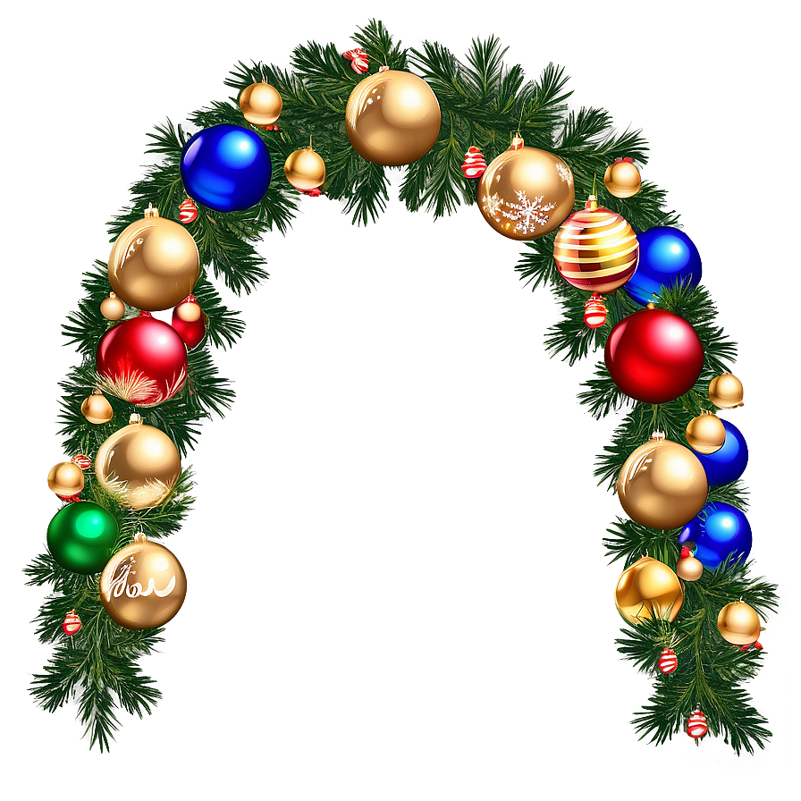 Gold Christmas Garland Decoration Png Btd26