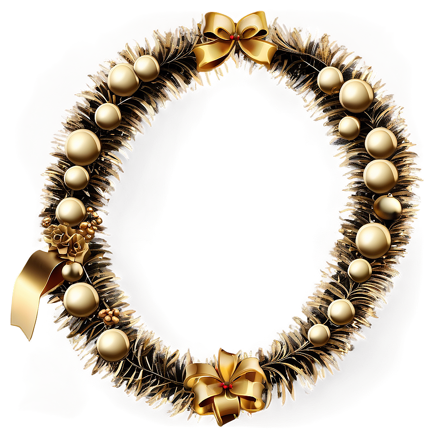 Gold Christmas Garland Decoration Png Fqb41