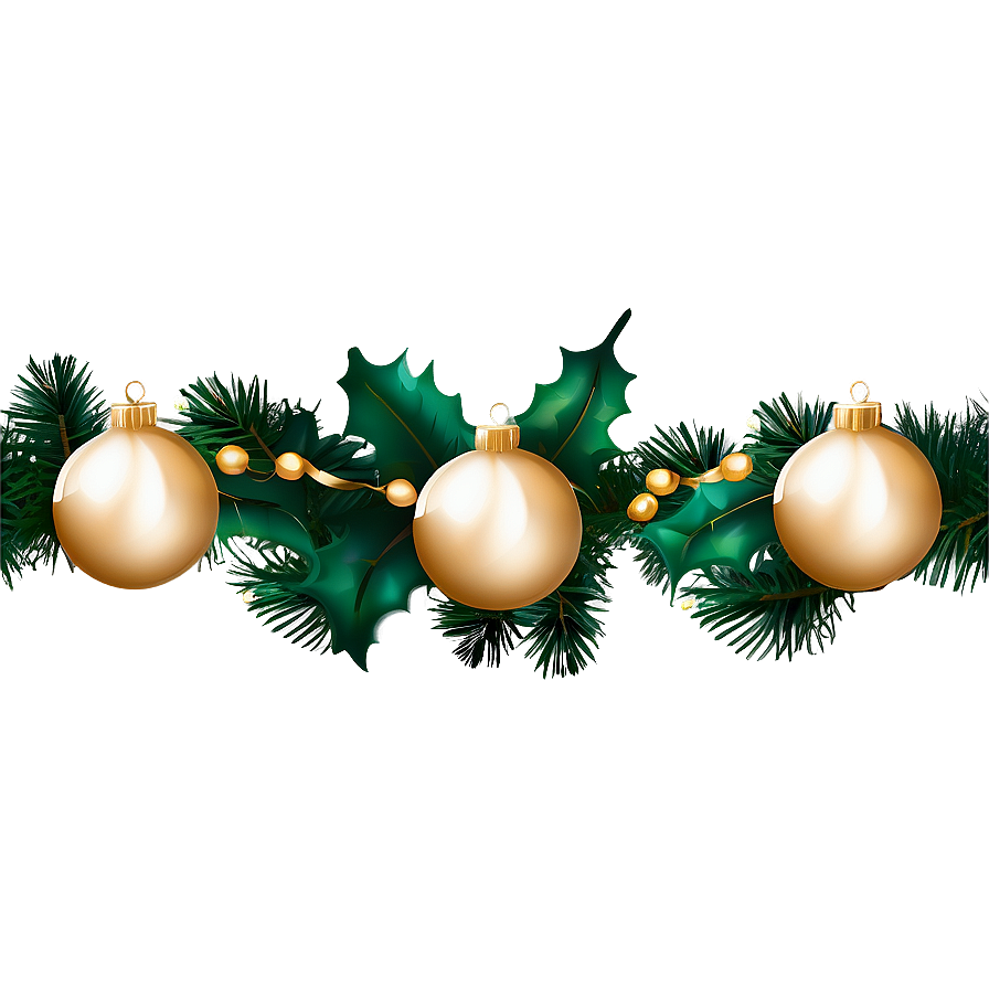 Gold Christmas Garland Decoration Png Uqr